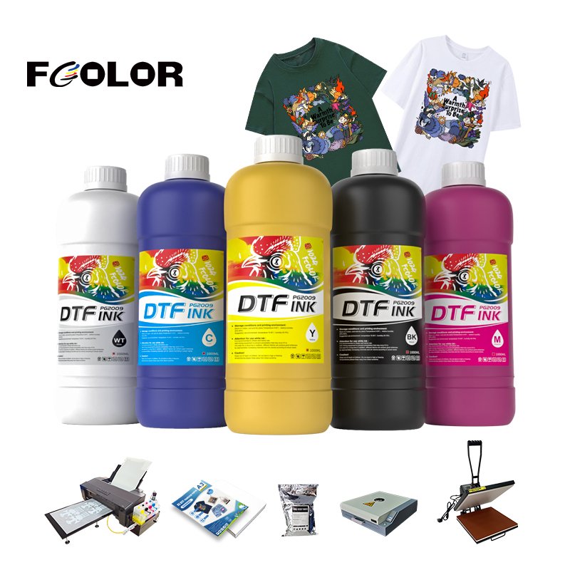 FCOLOR Factory T-shirt High Quality White DTF Printing Ink for epson L1800 805 1390 xp600 8850