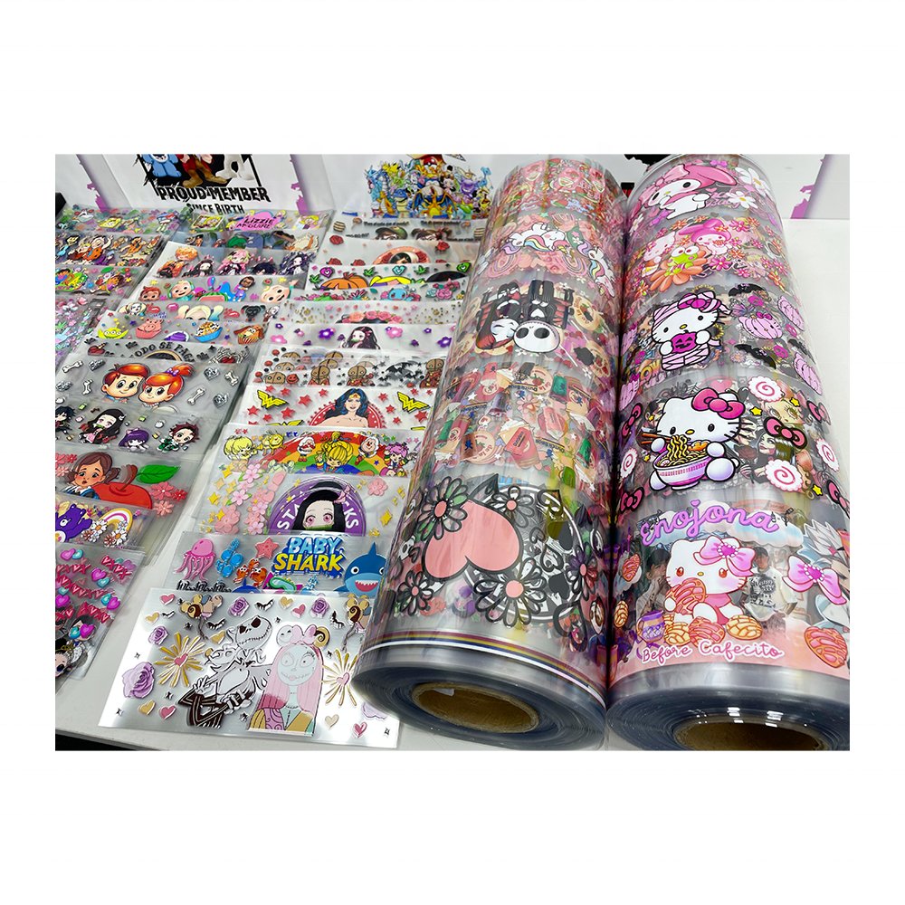 Double-sided view uv dtf cup packaging sticker decal Wholesale Ready To Tra Custom UV DTF Cup Wrap Design Eco Solvent Transfers