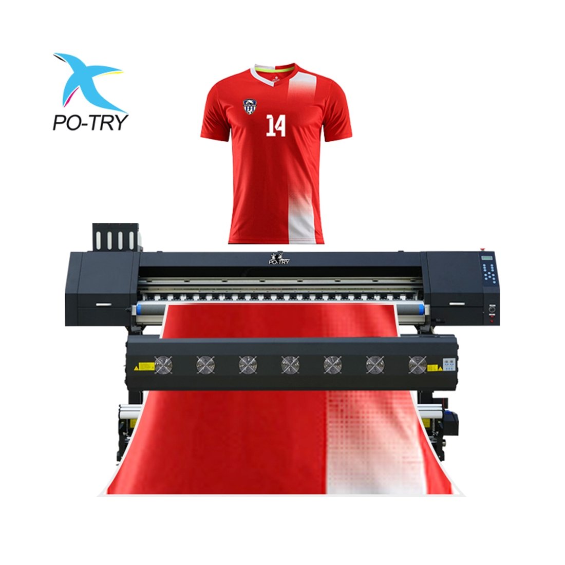 Four printhead heat transfer sublimation printer for sublimation paper