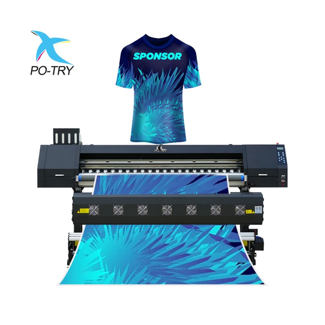 Four printhead heat transfer sublimation printer for sublimation paper