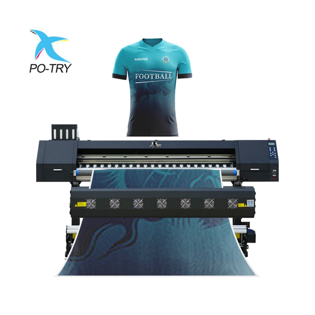 Four printhead heat transfer sublimation printer for sublimation paper