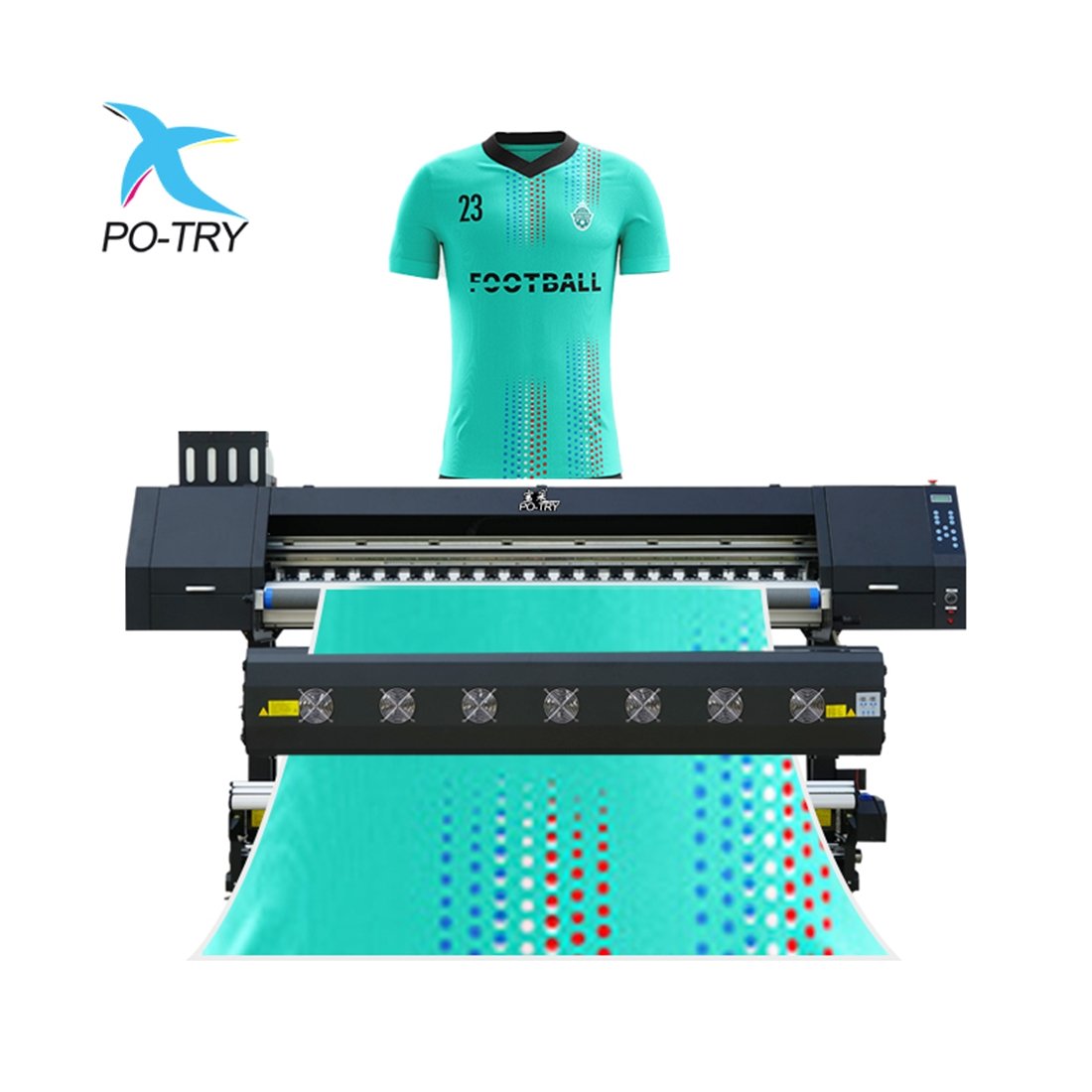 Four printhead heat transfer sublimation printer for sublimation paper