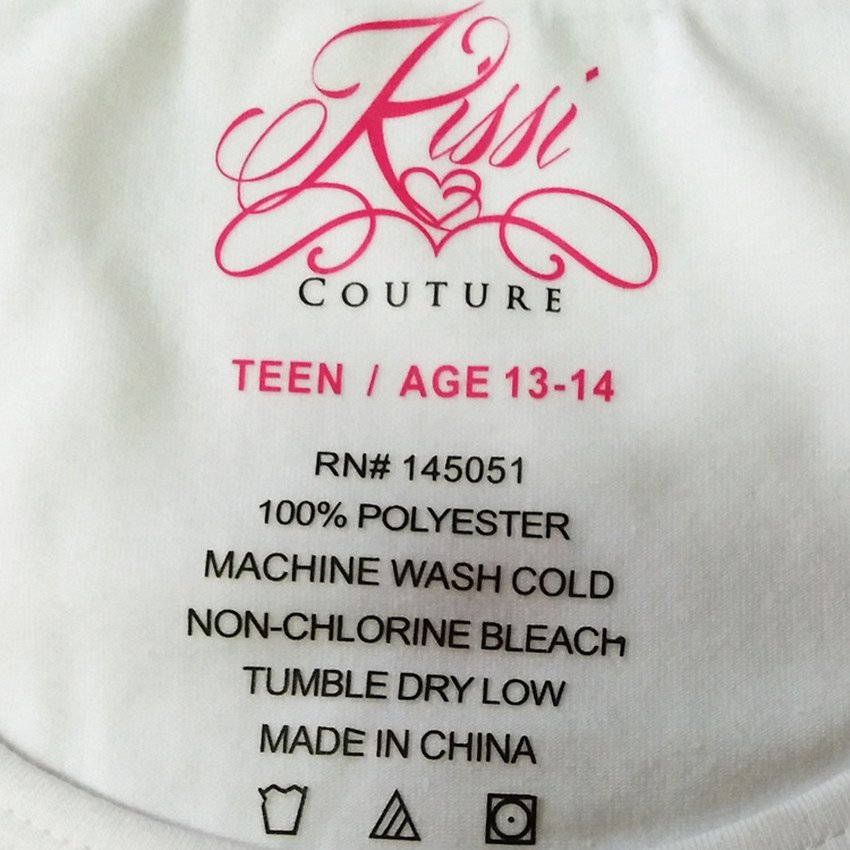 Private washable label tshirt dtf decal wash care label htv heat transfer vinyl neck size labels for clothing