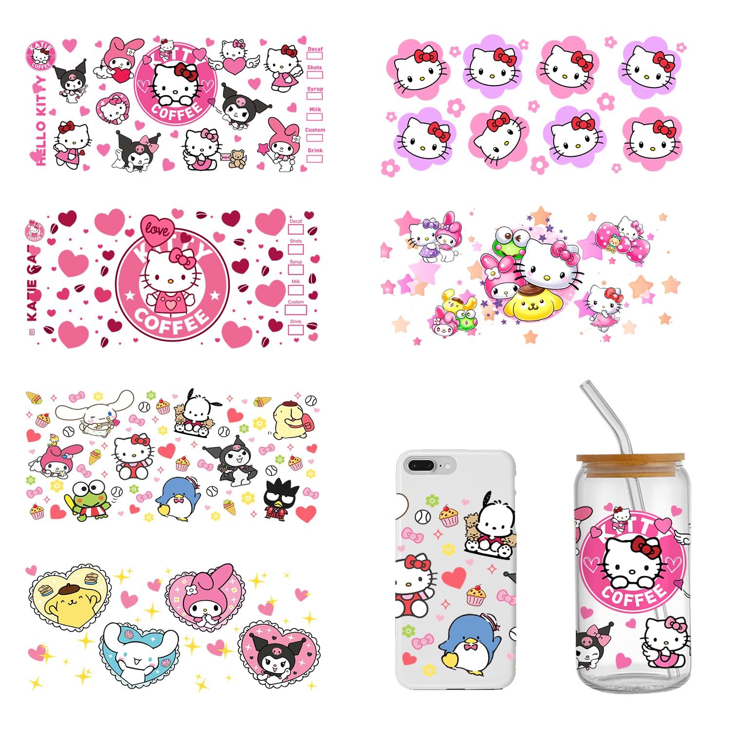 Wholesale 5000+ Design High Quality UV Dtf Libbey Wrap Transfers 40oz 24oz 20oz 16oz Cartoon UV DTF Transfer Printing For Cups