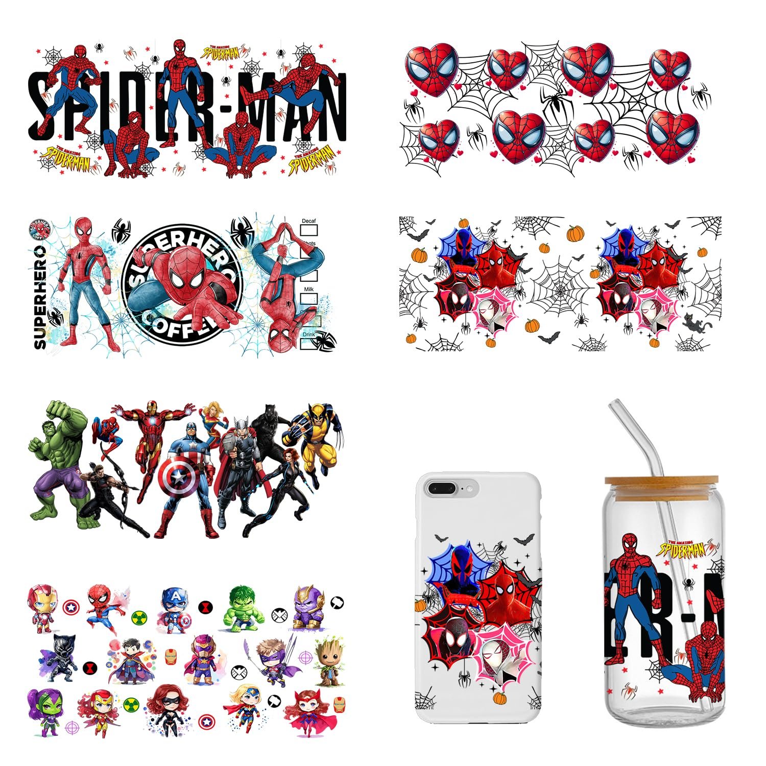 Wholesale 5000+ Design High Quality UV Dtf Libbey Wrap Transfers 40oz 24oz 20oz 16oz Cartoon UV DTF Transfer Printing For Cups