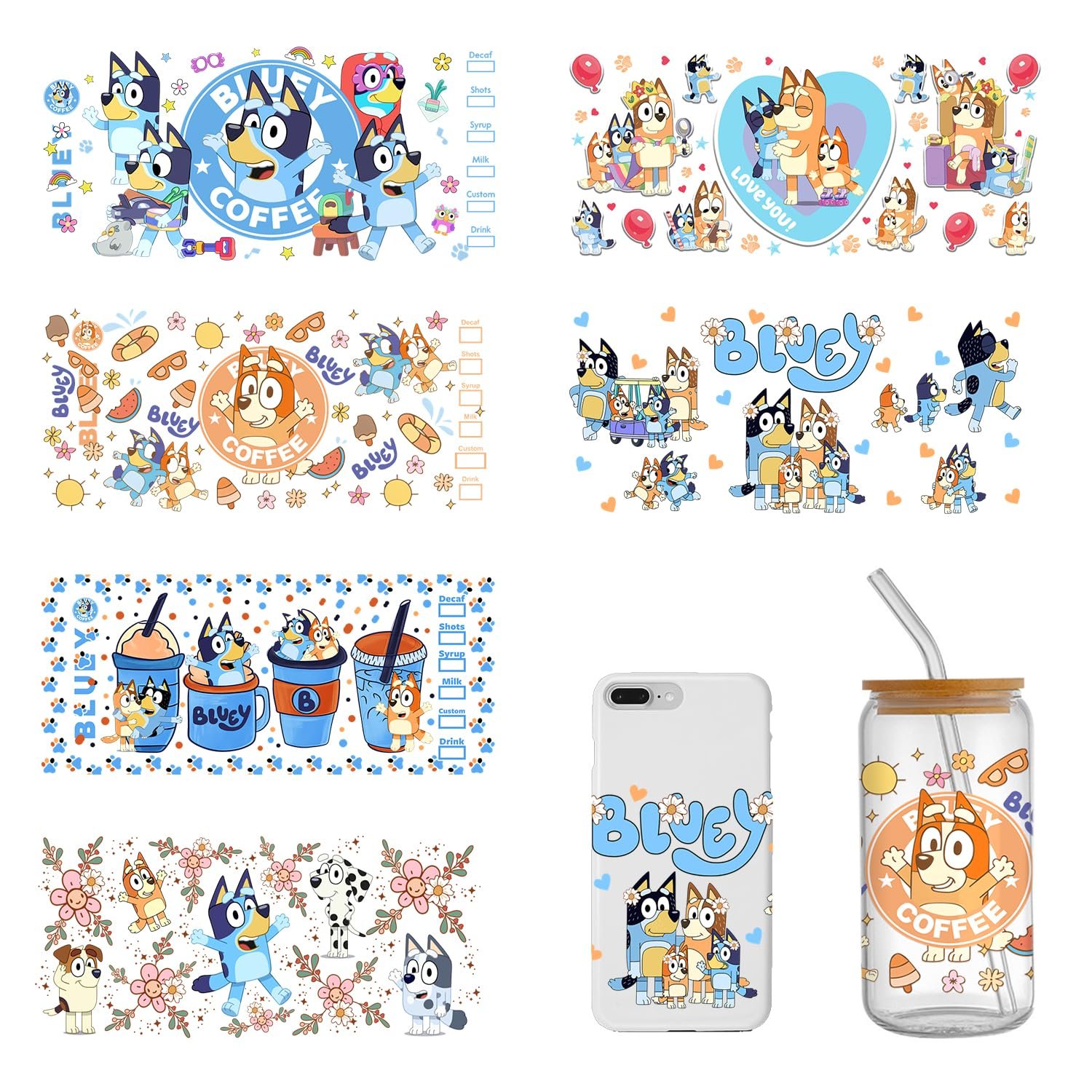 Wholesale 5000+ Design High Quality UV Dtf Libbey Wrap Transfers 40oz 24oz 20oz 16oz Cartoon UV DTF Transfer Printing For Cups