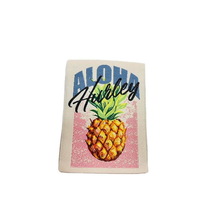 Custom Size Thick Satin Center Fold Cotton Printing Iron On Woven Labels For Clothing