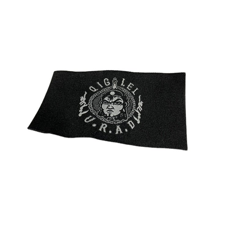 Custom Size Thick Satin Center Fold Cotton Printing Iron On Woven Labels For Clothing