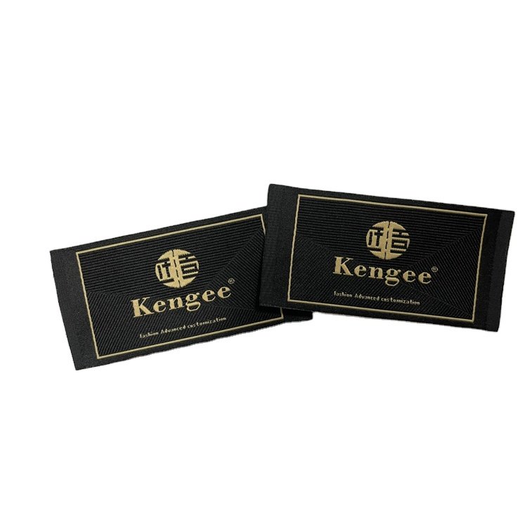 Custom Size Thick Satin Center Fold Cotton Printing Iron On Woven Labels For Clothing