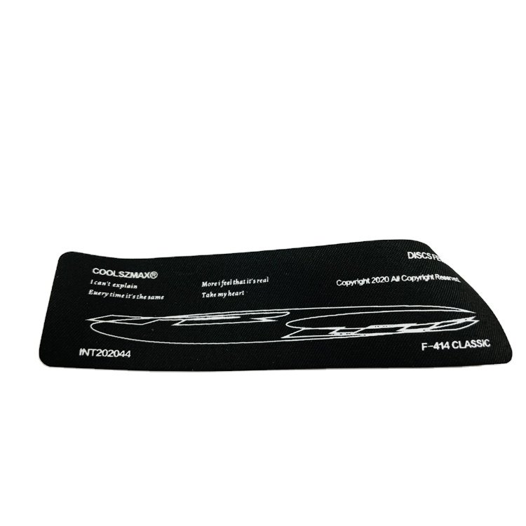 Custom Size Thick Satin Center Fold Cotton Printing Iron On Woven Labels For Clothing