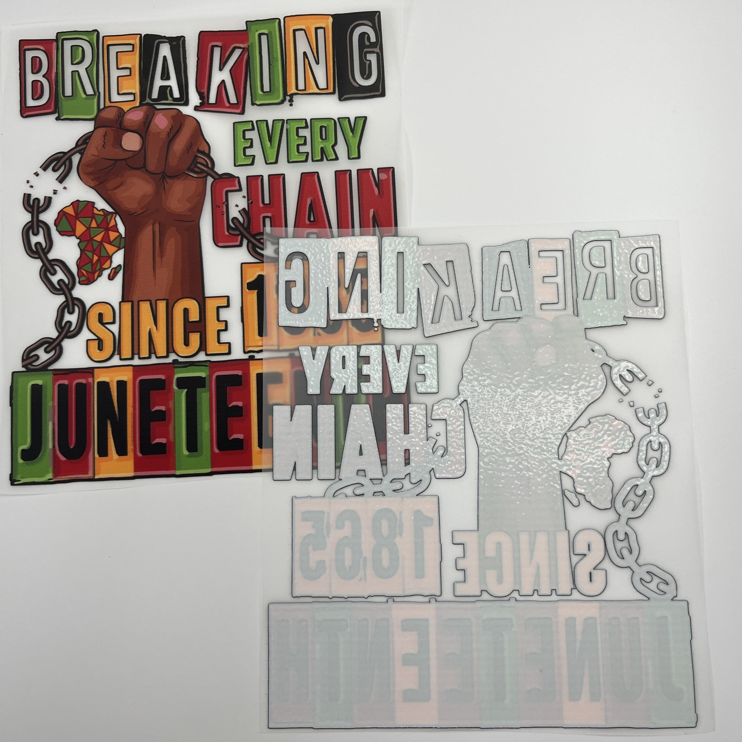 Provider custom logo heat transfer printing juneteenth design heat press transfer diy garment heat transfer stickers for t shirt