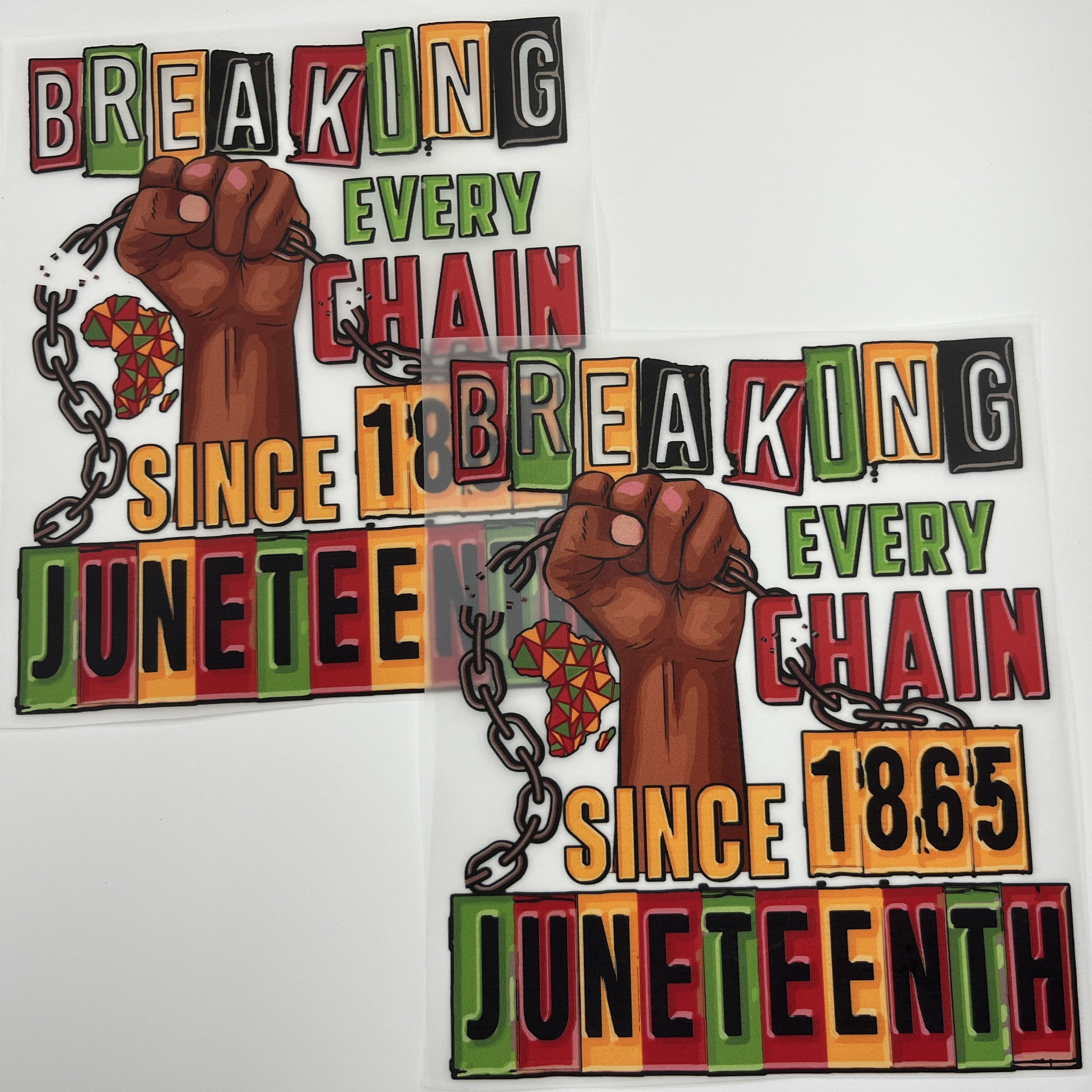 Provider custom logo heat transfer printing juneteenth design heat press transfer diy garment heat transfer stickers for t shirt