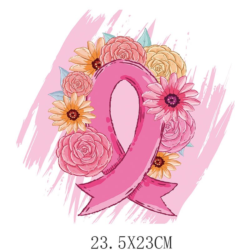 breast cancer Custom Screen Printing Transfer Sticker Manufacturers Supply Custom Designs Pattern Heat Transfer For T-Shirt