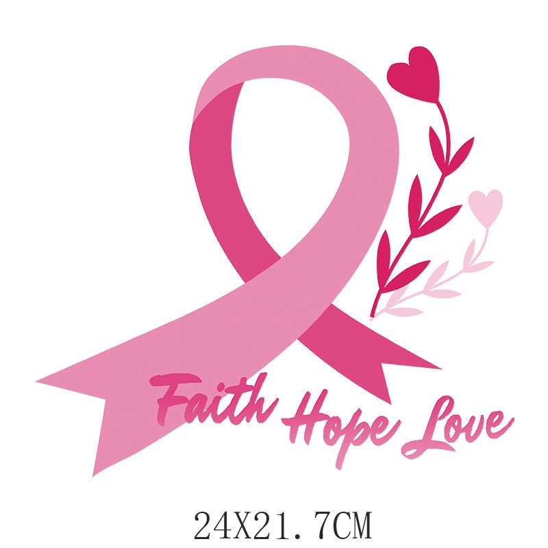 breast cancer Custom Screen Printing Transfer Sticker Manufacturers Supply Custom Designs Pattern Heat Transfer For T-Shirt