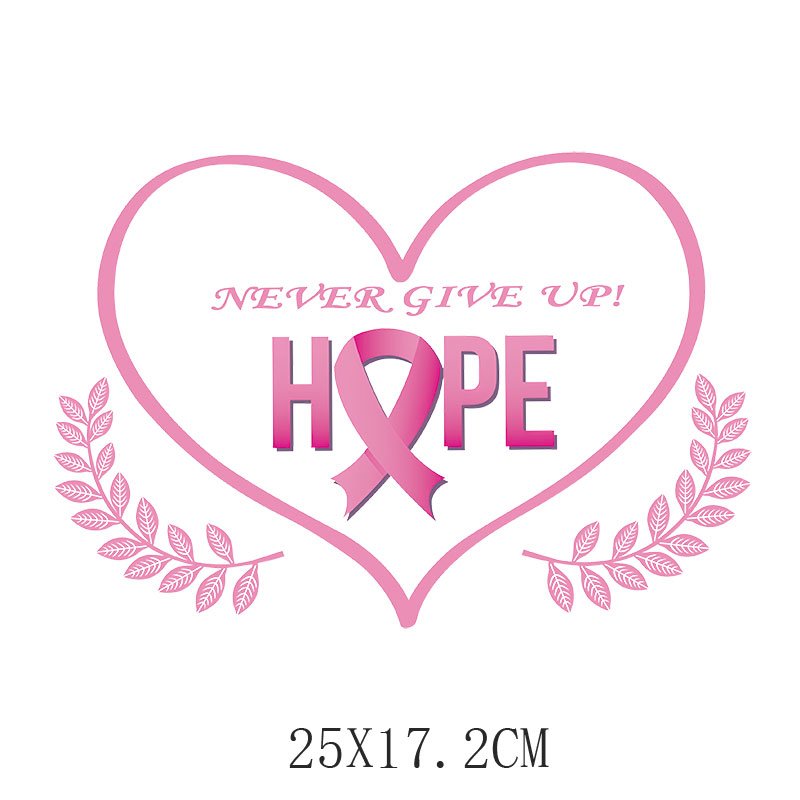breast cancer Custom Screen Printing Transfer Sticker Manufacturers Supply Custom Designs Pattern Heat Transfer For T-Shirt