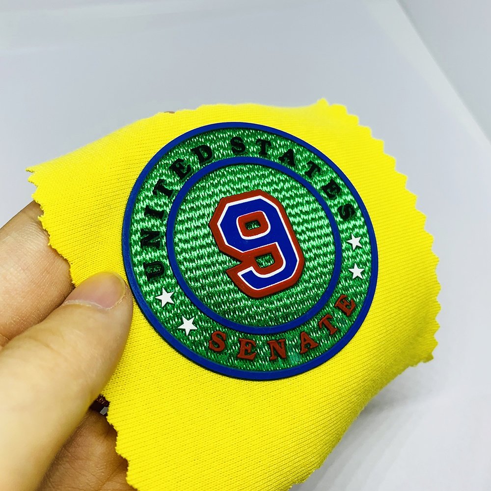 Iron On Garment Label Silicon Logo with Tatami Fabric Custom Logo Label Sticker Printed Labels for Garments