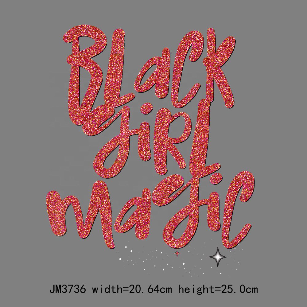 Wholesale Plastisol Washable Black Girl Paper T Shirt Sticker Black Queen Afro Iron On Transfer Printing Heat Transfer