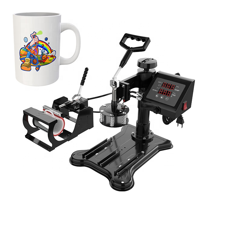 T Shirt Hat Mug Plate Heat press machine 5in1 Transfer Press Printing Machine small heat transfer machine