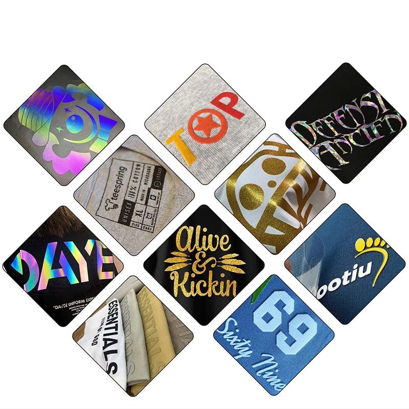Fast Sample Labels Sticker Designs Custom Logo Plastisol DTF Ready to Press Heat Transfers Printing for T Shirt