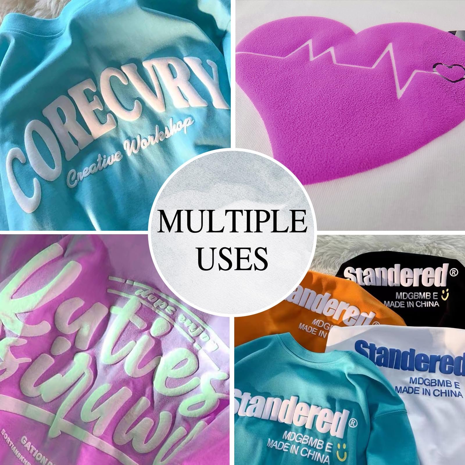 Wholesale Custom Heat Transfer Puff Vinyl 3D Logo Printing Transfers Flock Heat Transfer LOGO For Clothes