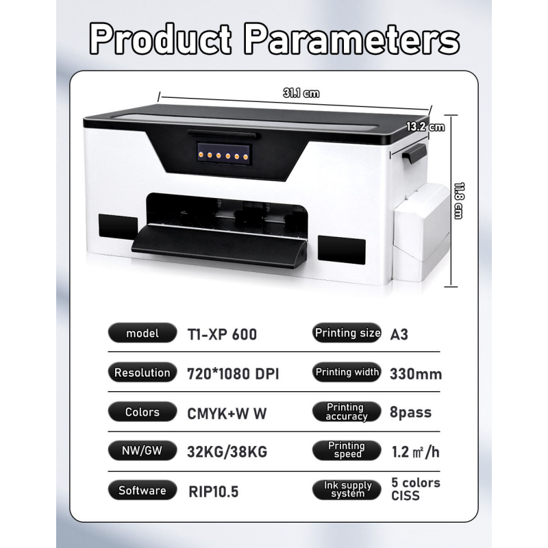 A3 dtf inkjet printer for t-shirt dtf printing dtf printer transfer