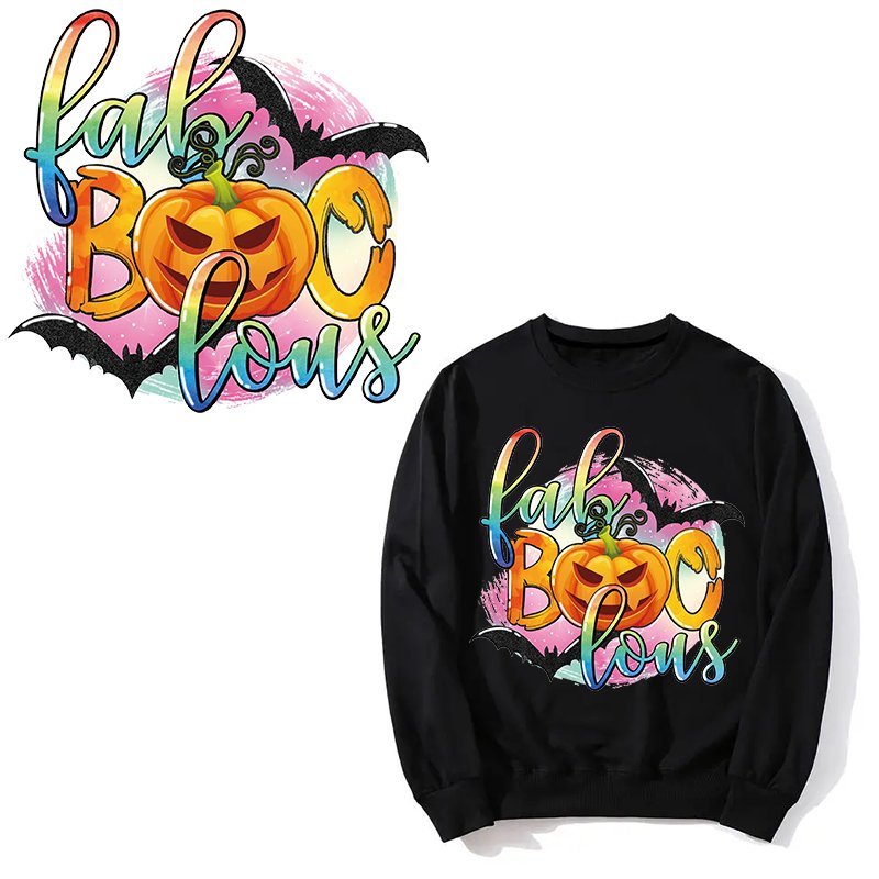 2024 Cute Halloween retro pumpkin design heat transfer vinyl plastisol uv dtf cup wrap transfers for kids t-shirts decoration
