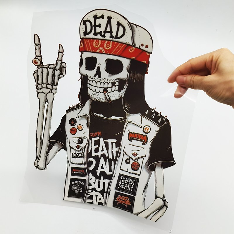 Ready to press skull head design custom t-shirt screen print transfers offset dtf film heat transfer printing for t shirts