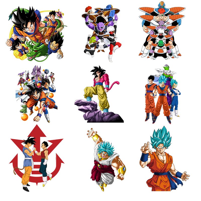 Wholesale high quality Dragon Ball heat transfer stickers for clothes, bags, T-shirts dtf heat transfer