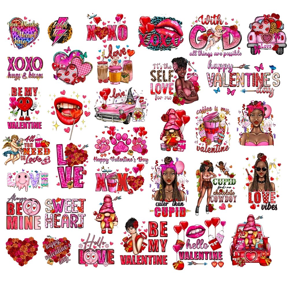 Yunshang ctusom Valentine Dtf Transfers vinyl screen stickers Valentines Day Design Transfers for clothes OEM ODM