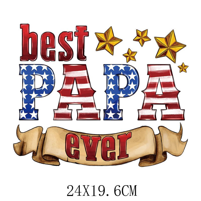 Wholesale Father's Day Heat Transfer Sticker For Clothing pillows DIY T-Shirts dtf powder for t shirt heat transfer printing