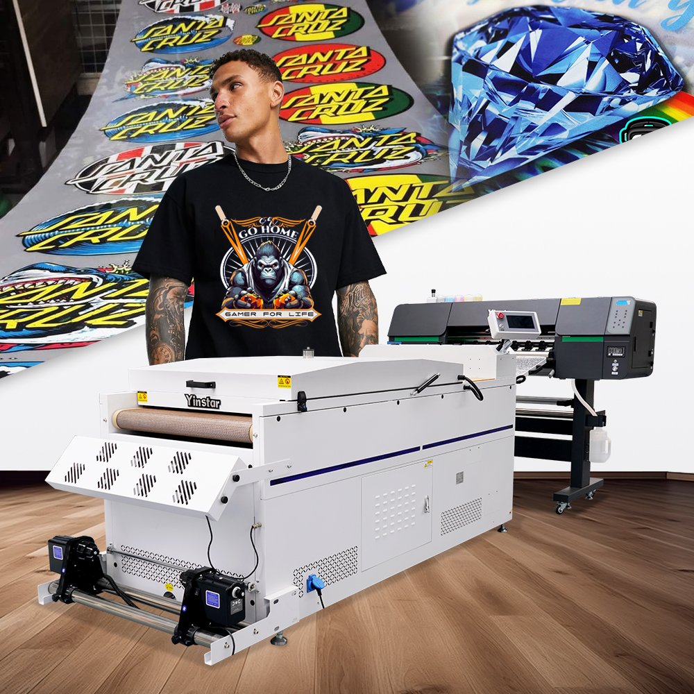 2024 best new dtf Heat Transfer T-shirt Printing Machine 60CM Hot Sales Full Set 60cm DTF printer with Powder shaker Machine