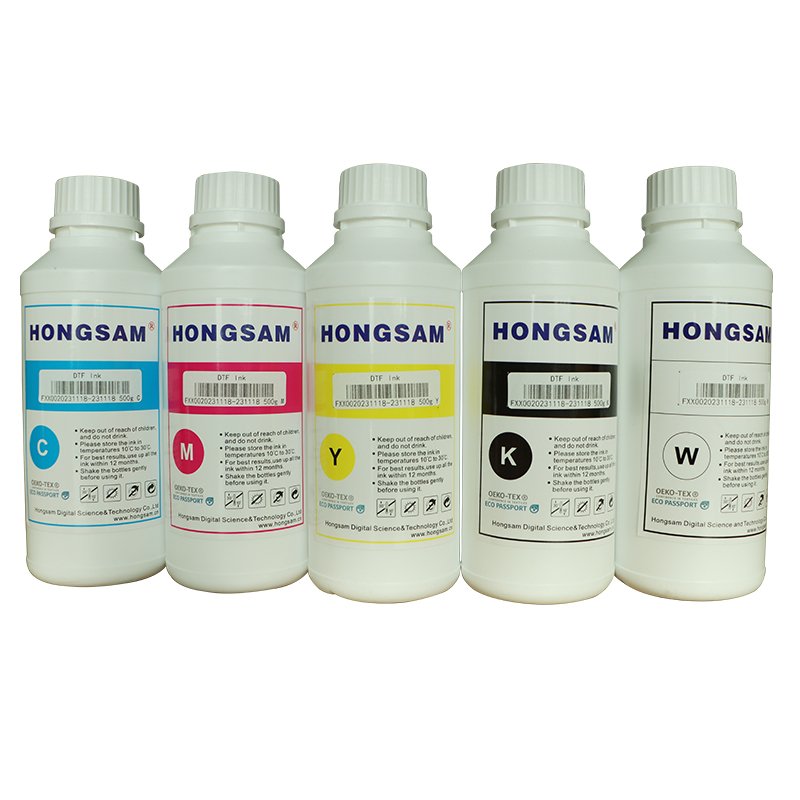 HONGSAM 500g DTF Ink T-shirt Clothes Printing Direct to PET Film Ink For A4 A3 60cm DTF Printer