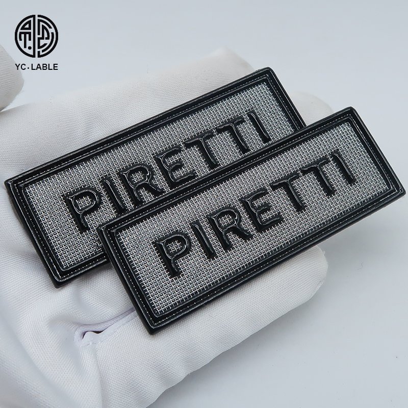 Custom high frequency tpu logo rubber patch heat transfer TPU clothing label