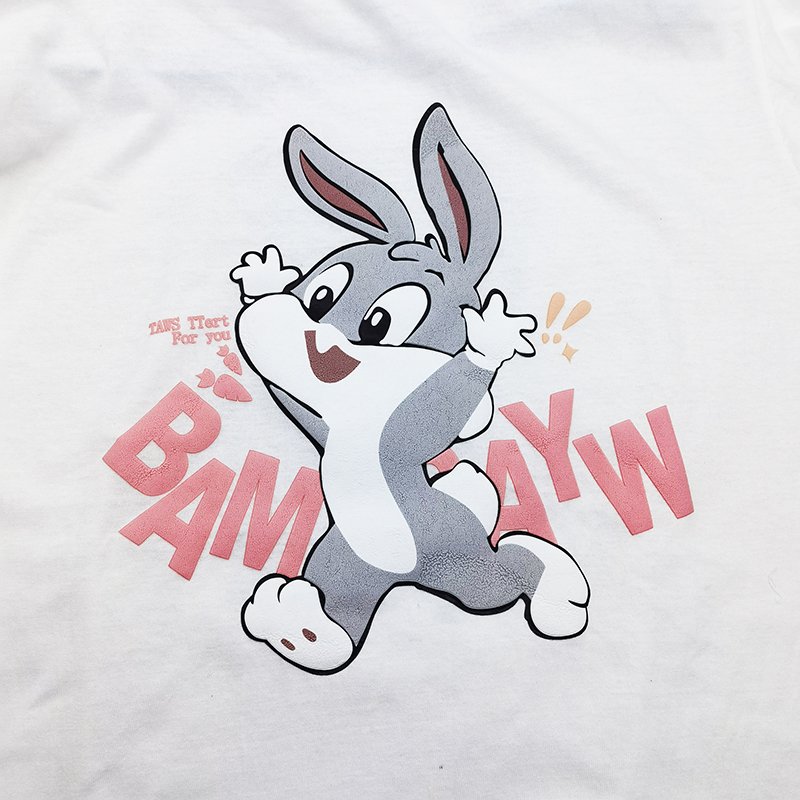 Ready to ship bunny 3d puff dtf screen offset print sublimation transfers custom puff heat transfer printing for T-shirts