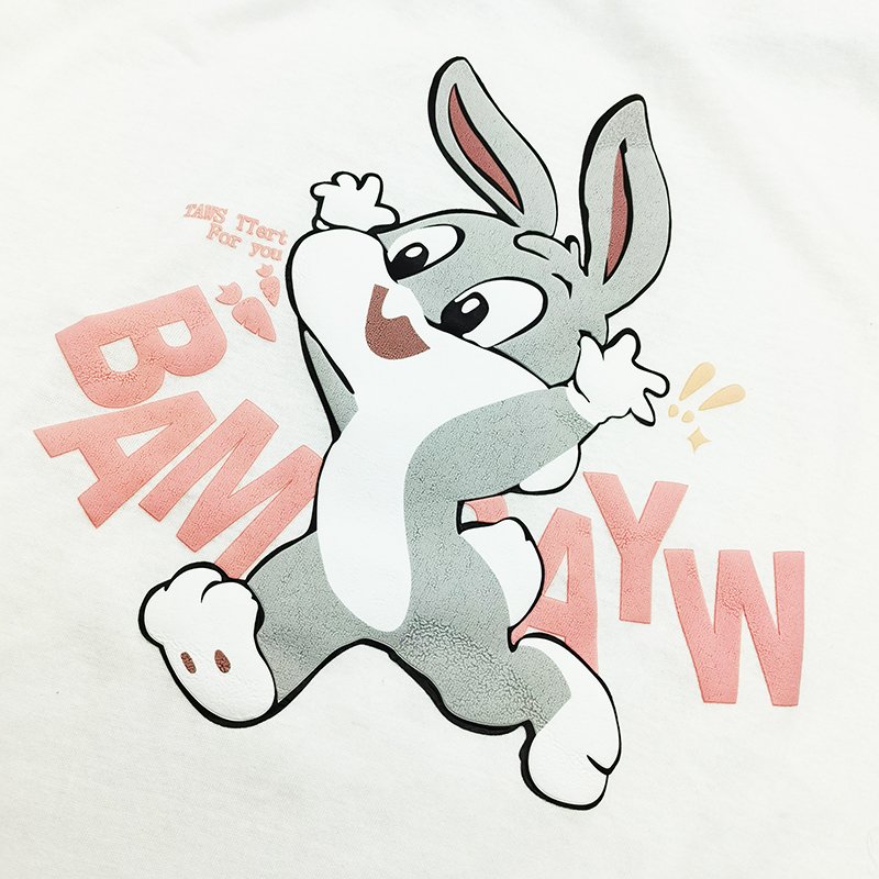 Ready to ship bunny 3d puff dtf screen offset print sublimation transfers custom puff heat transfer printing for T-shirts