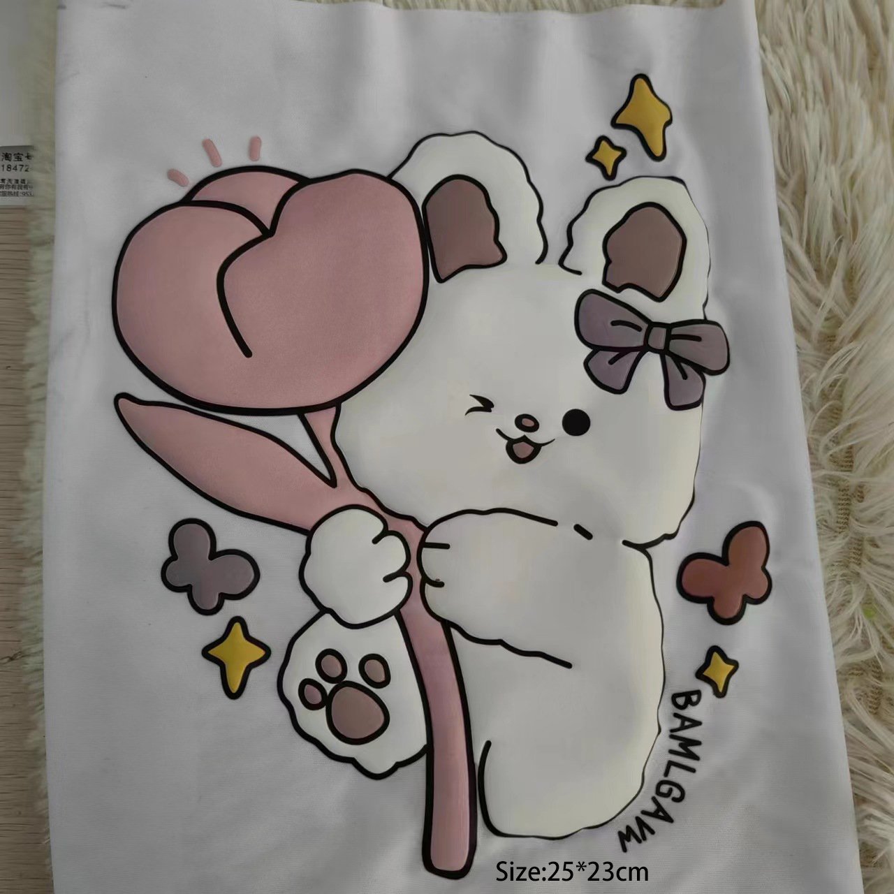 Ready to ship bunny 3d puff dtf screen offset print sublimation transfers custom puff heat transfer printing for T-shirts
