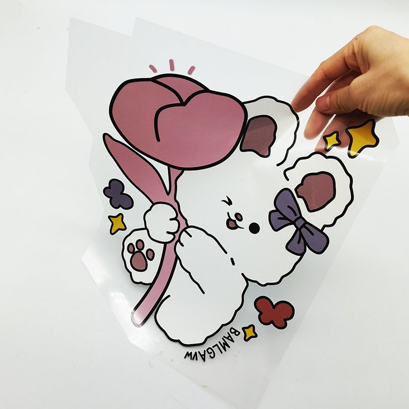 Ready to ship bunny 3d puff dtf screen offset print sublimation transfers custom puff heat transfer printing for T-shirts