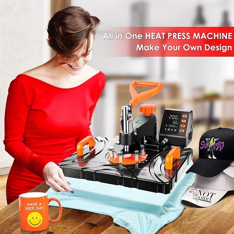 Freesub 5 In 1 Tshirt Heat Press Machine Plate Mug printing Machine Multifunctional Heat Press Machines For T-shirt