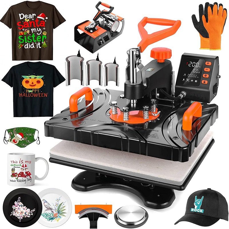 Freesub 5 In 1 Tshirt Heat Press Machine Plate Mug printing Machine Multifunctional Heat Press Machines For T-shirt