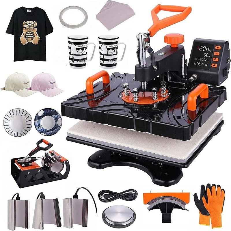 Freesub 5 In 1 Tshirt Heat Press Machine Plate Mug printing Machine Multifunctional Heat Press Machines For T-shirt