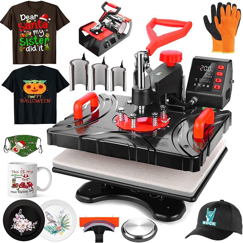 Freesub 5 In 1 Tshirt Heat Press Machine Plate Mug printing Machine Multifunctional Heat Press Machines For T-shirt