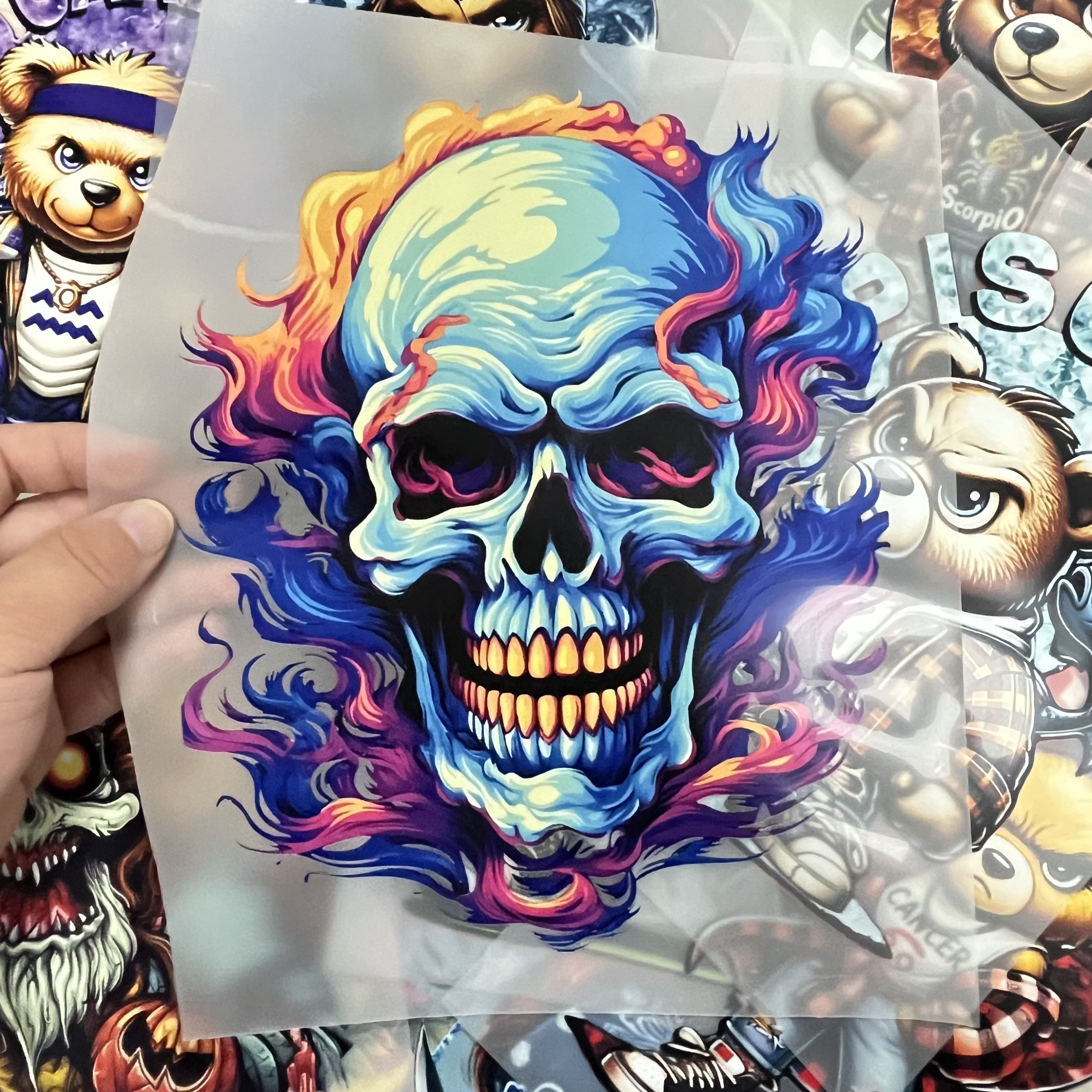Factory Custom Design Iron Plastisol Heat Transfer Printing Paper Vinyl Offset DTF Transfer Screen Prints Transfers for Clothing