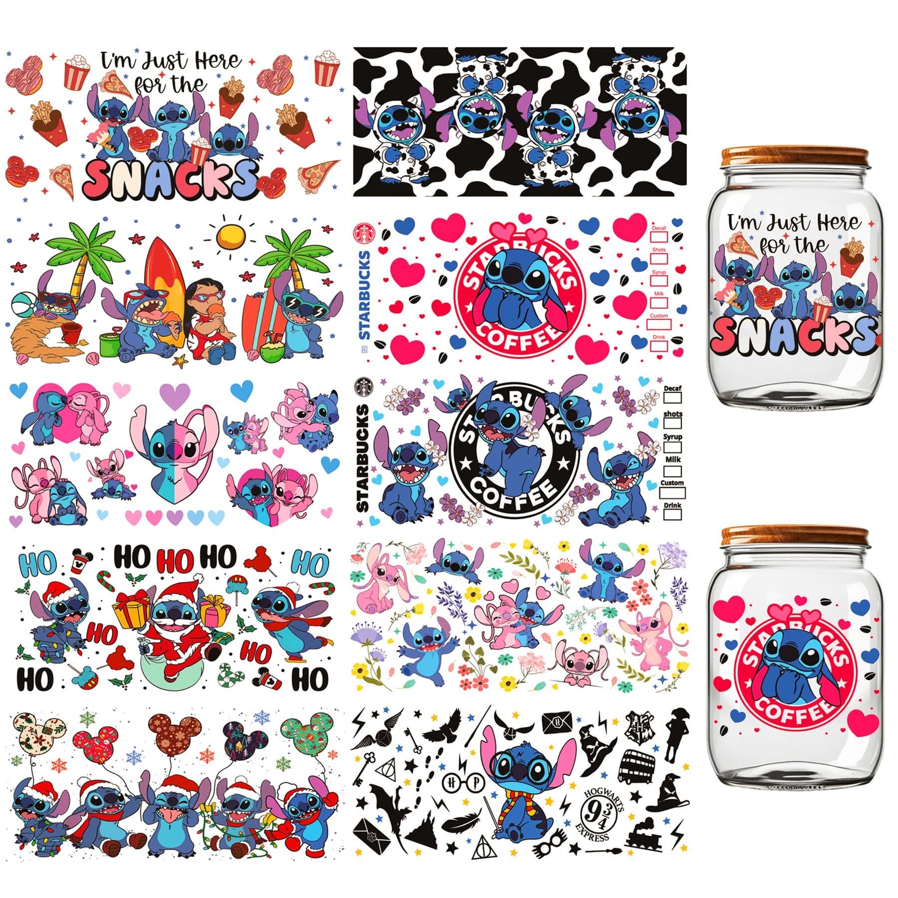 Wholesale UV DTF Cup Wraps for 16oz Glass 24oz Cold Cups Ready for Transfer Printing-Halloween Christmas Valentines