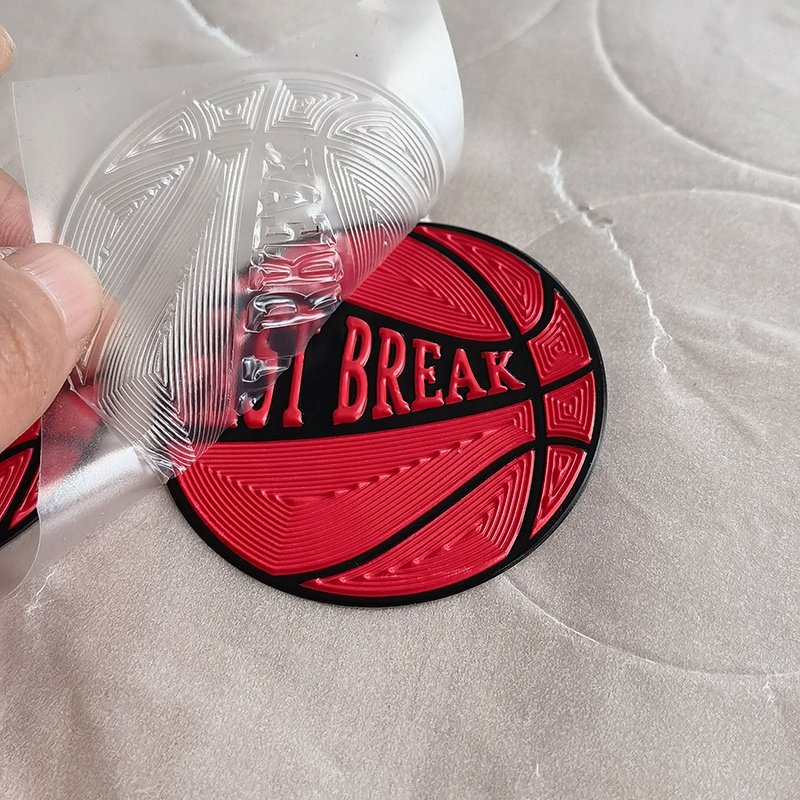 Custom high-quality trendy heat transfer printing labels 3DEmbossed TPU brand Wholesale washable stickers for clothing