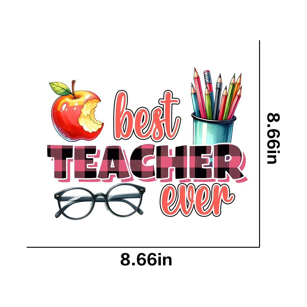 RJ Custom Size Plastisol Iron-On Transfer Paper Film for Teacher Tshirt Heat Transfer Printing for Garments and Bags