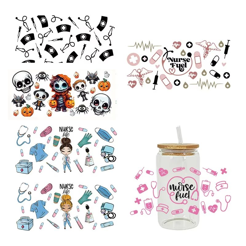 Custom High Quality UVDTF Decal Cartoon Heat Transfer Printing on PET Material for Tumblers & Bottles