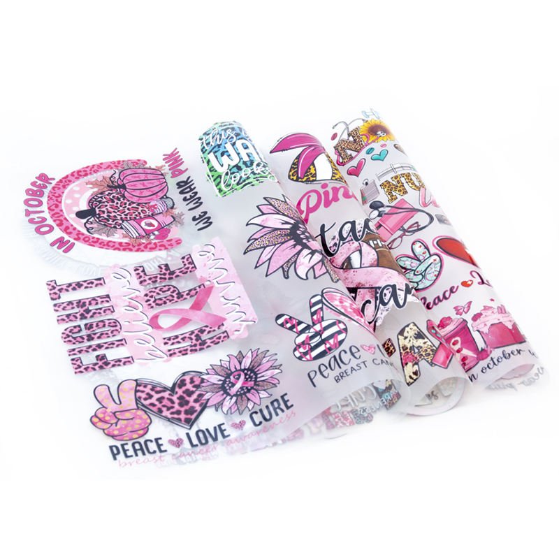 heat transfer vinyl Breast Cancer Awareness custom dtf screen heat press transfer print iron on transfer for clothes
