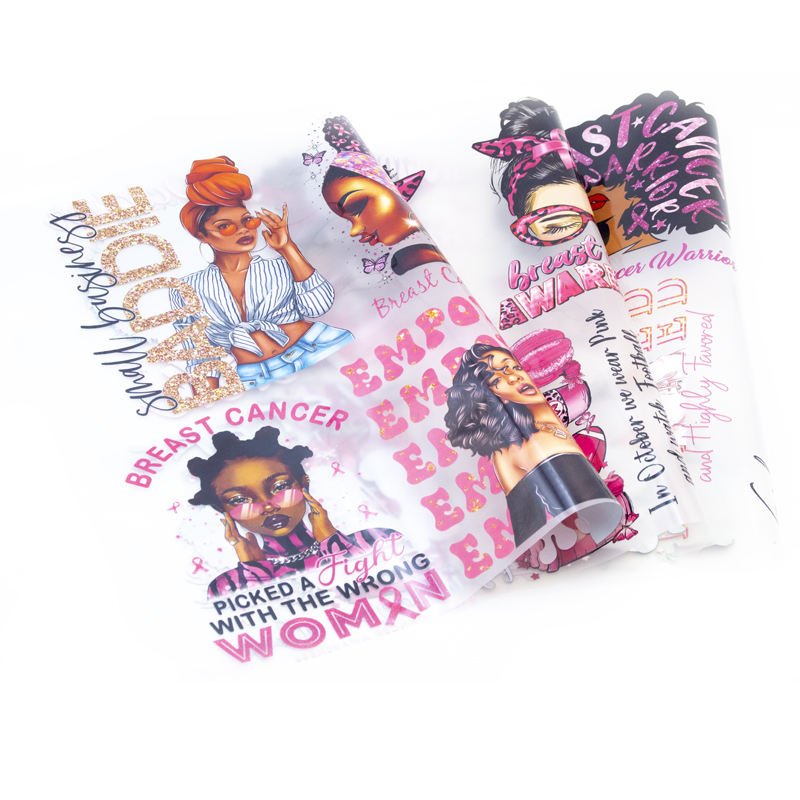 heat transfer vinyl Breast Cancer Awareness custom dtf screen heat press transfer print iron on transfer for clothes