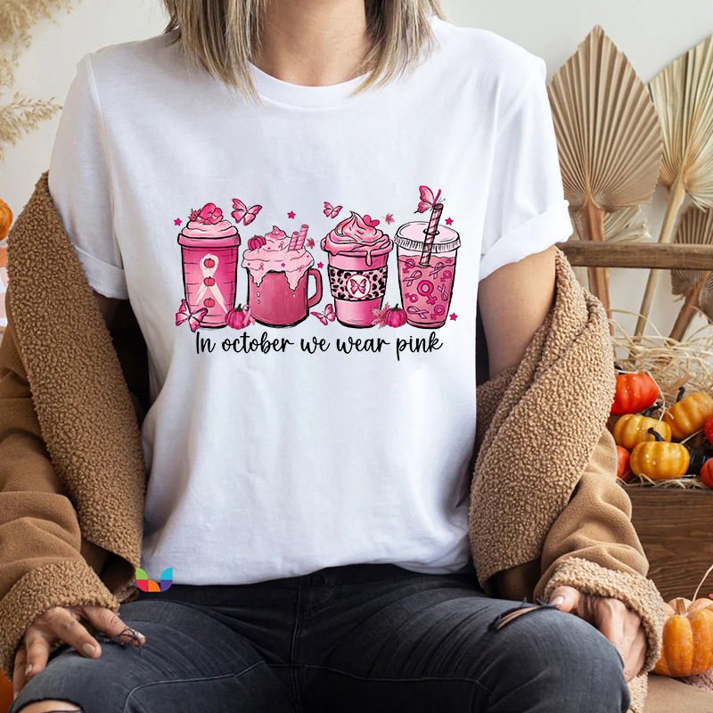 heat transfer vinyl Breast Cancer Awareness custom dtf screen heat press transfer print iron on transfer for clothes
