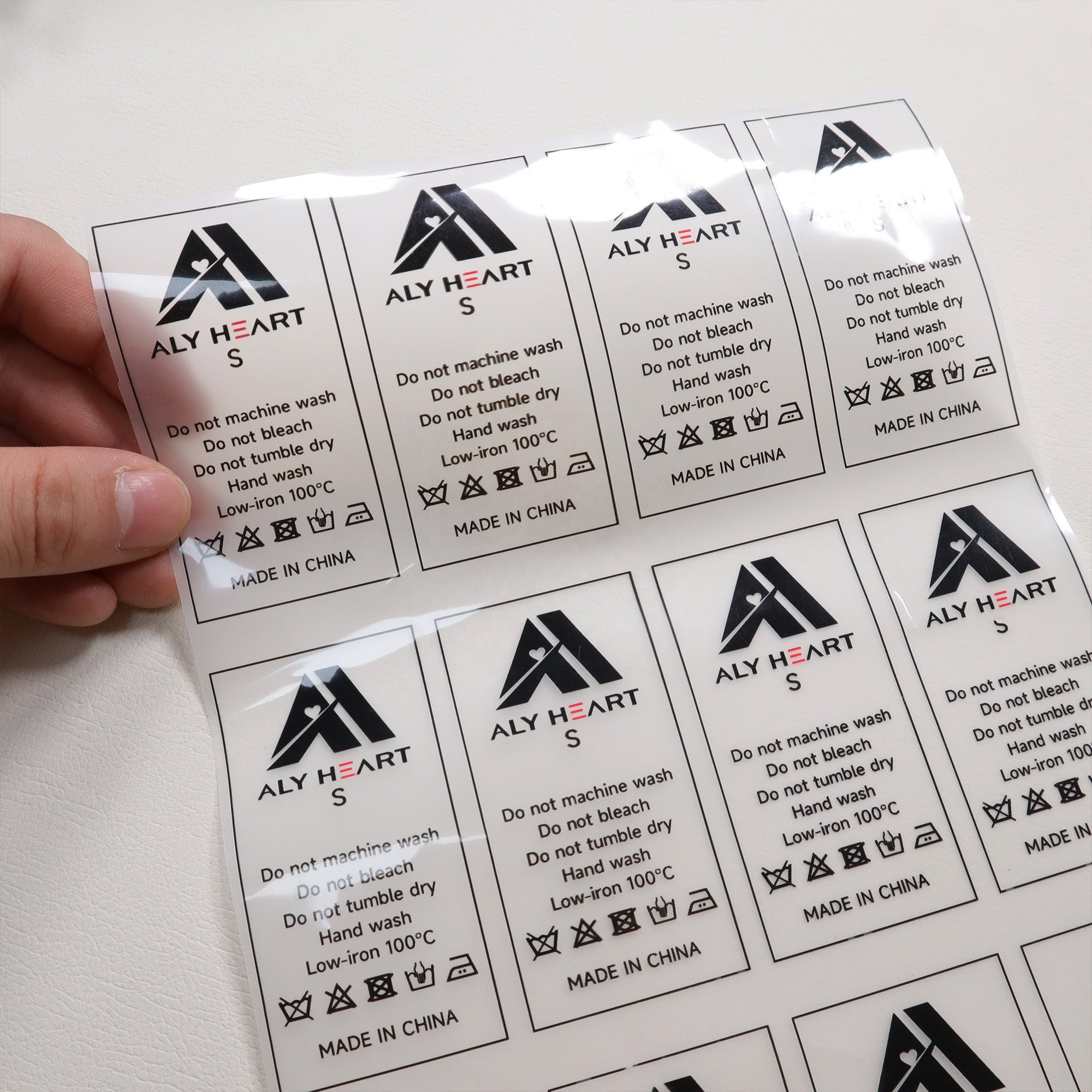 Custom Your Logo Heat Transfer Garment Washing Label Iron On Heat Transfer Print Size Label For T-shirt